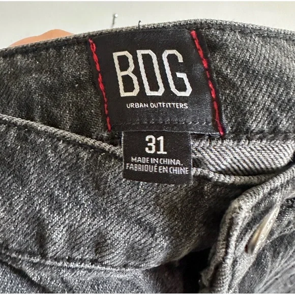 Urban Outfitters BDG Washed Black Denim Tati High Waisted Slit Flare Jean - Picture 11 of 13